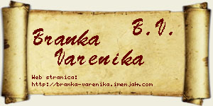 Branka Varenika vizit kartica